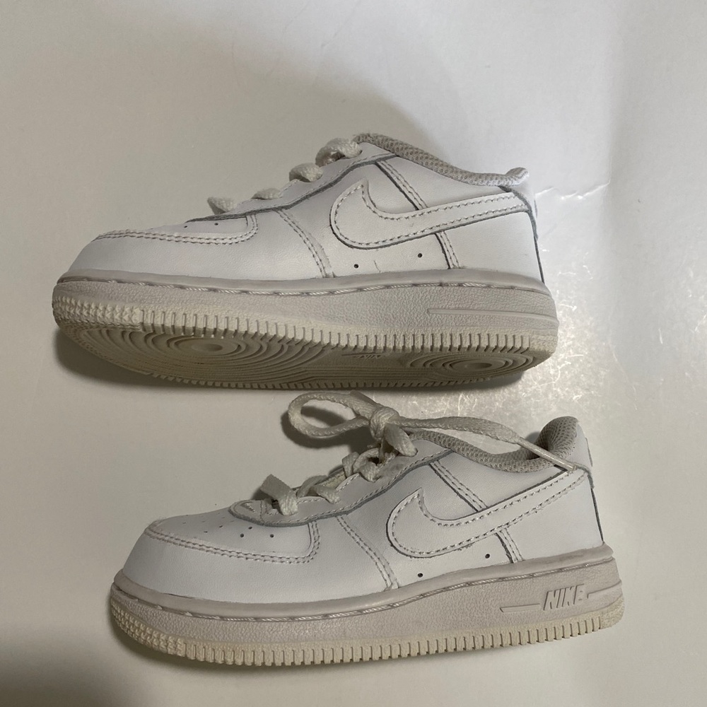 Nike Air Force 1 toddler 8C white on white